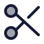 Scissors icon with duotone standard style