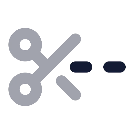 Scissors Line Dashed Icon in Bulk Rounded style
