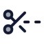 Scissorslinedashed icon with duotone rounded style