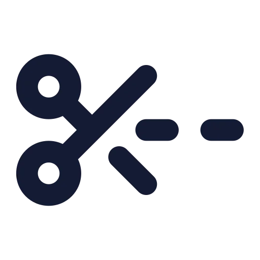 Scissors Line Dashed Icon in Solid Rounded style