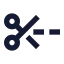 Scissorslinedashed icon with solid sharp style