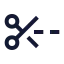 Scissorslinedashed icon with stroke sharp style