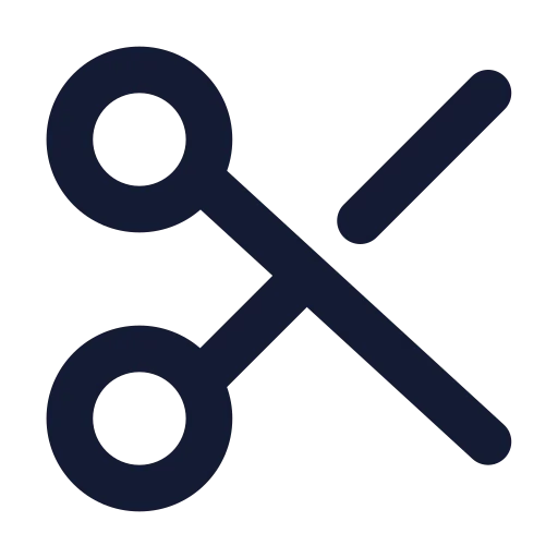 Scissors Icon in Solid Rounded style
