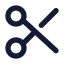 Scissors icon with solid rounded style