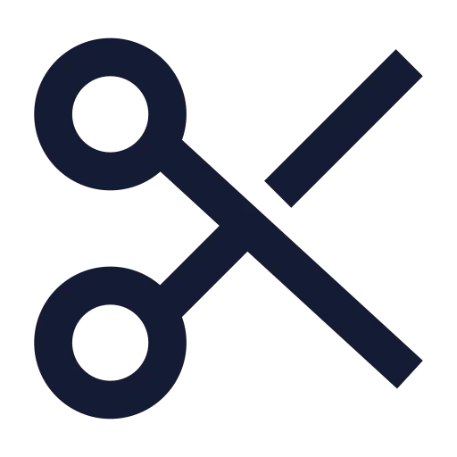 Scissors Icon in Solid Sharp style