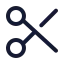 Scissors icon with stroke rounded style