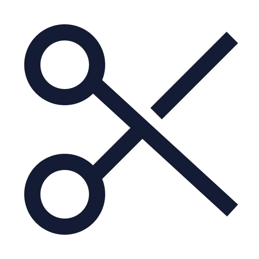 Scissors Icon in Stroke Sharp style
