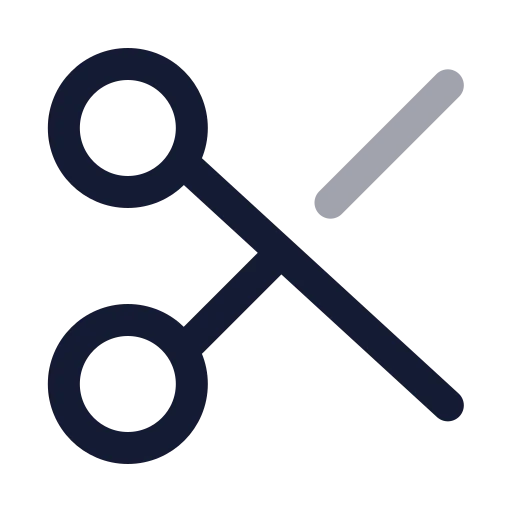 Scissors Icon in Twotone Rounded style