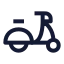 Scooter icon with stroke sharp style