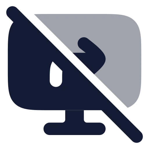 Screen Share Off Icon in Bulk Rounded style