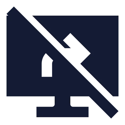 Screen Share Off Icon in Solid Sharp style