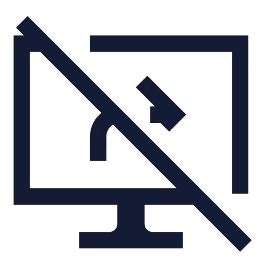 Screen Share Off Icon in Stroke Sharp style