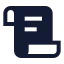 Scroll icon with solid sharp style