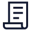 Scroll icon with stroke sharp style