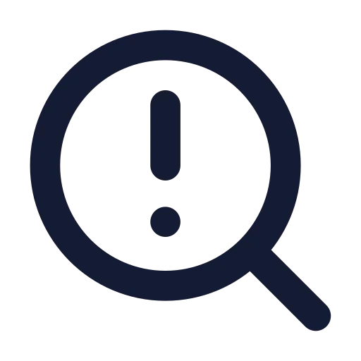 Search Alert Icon in Solid Rounded style