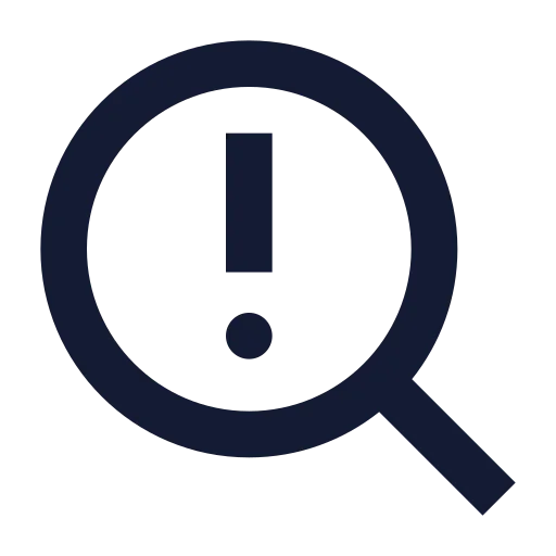 Search Alert Icon in Solid Sharp style