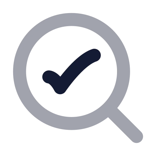 Search Check Icon in Bulk Rounded style