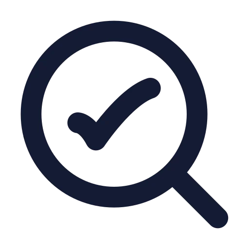 Search Check Icon in Solid Rounded style