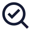 Searchcheck icon with solid sharp style