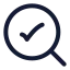 Searchcheck icon with stroke rounded style