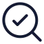 Searchcheck icon with stroke standard style