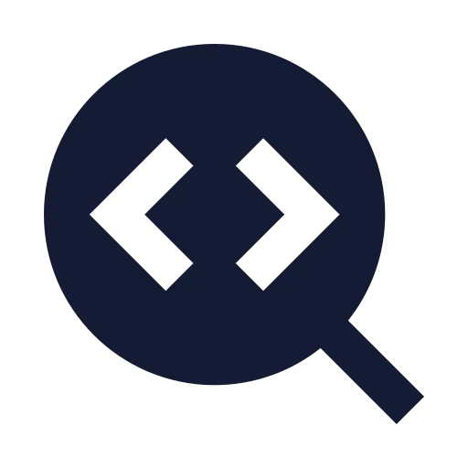 Search Code Icon in Solid Sharp style