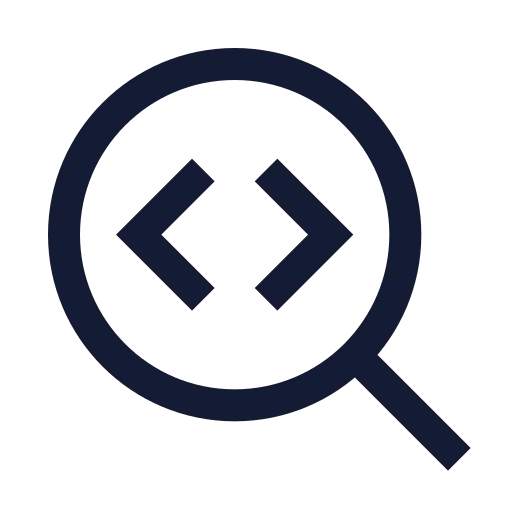 Search Code Icon in Stroke Sharp style