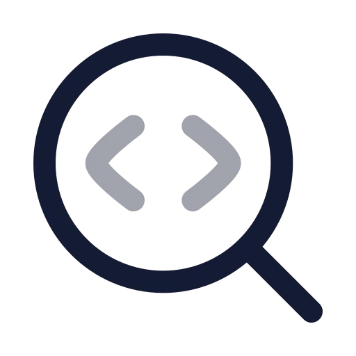 Search Code Icon in Twotone Rounded style