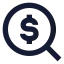 Searchdollar icon with solid sharp style