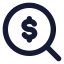 Searchdollar icon with solid standard style