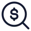 Searchdollar icon with stroke rounded style