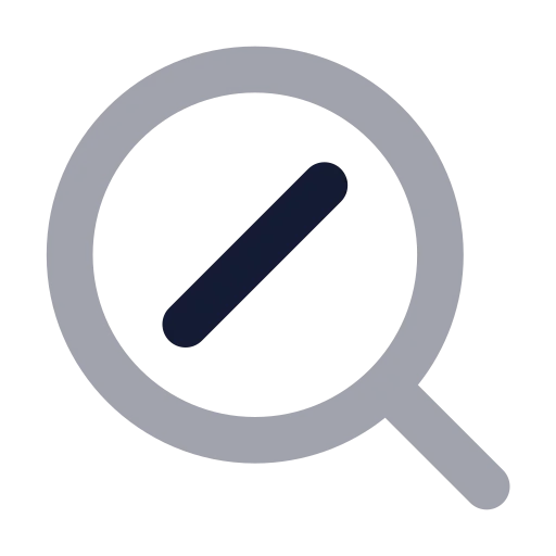 Search Slash Icon in Bulk Rounded style