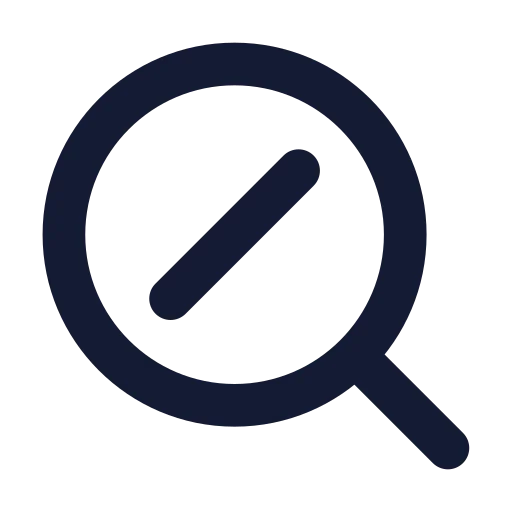 Search Slash Icon in Solid Rounded style