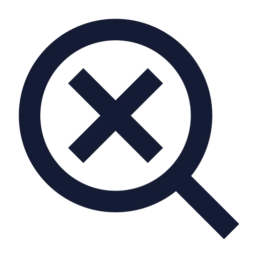 Search X Icon in Solid Sharp style