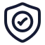 Securityvalidation icon with stroke rounded style