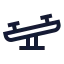 Seesaw icon with stroke sharp style