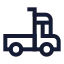 Semitruck icon with stroke sharp style