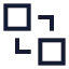 Sendtoback icon with stroke sharp style
