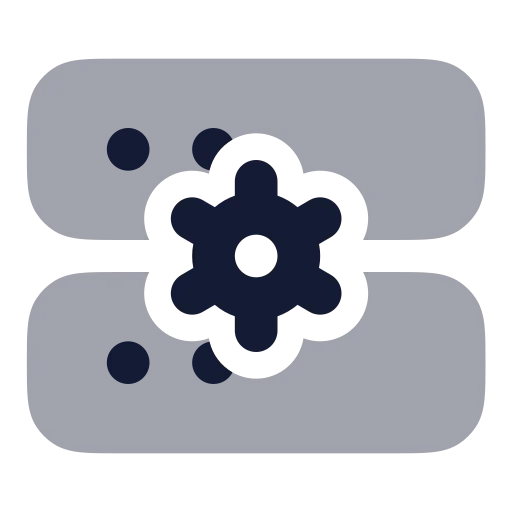 Server Cog Icon in Bulk Rounded style