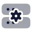 Servercog icon with bulk rounded style