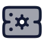 Servercog icon with duotone rounded style