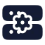 Servercog icon with solid rounded style