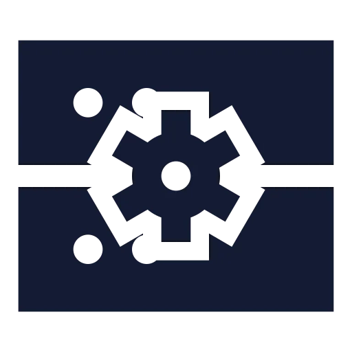 Server Cog Icon in Solid Sharp style