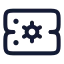 Servercog icon with stroke rounded style