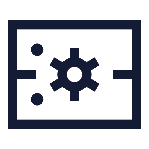 Server Cog Icon in Stroke Sharp style