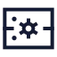 Servercog icon with stroke sharp style