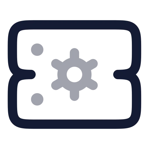 Server Cog Icon in Twotone Rounded style