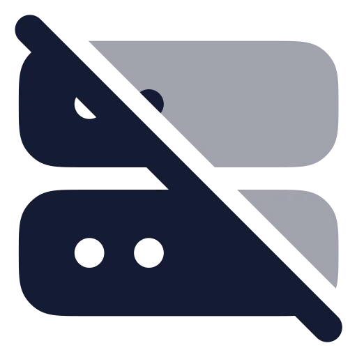 Server Off Icon in Bulk Rounded style