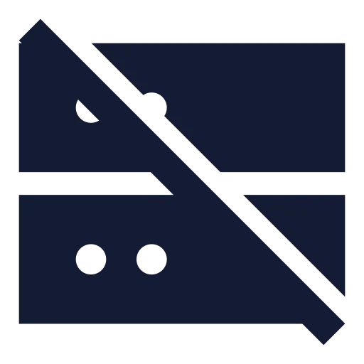 Server Off Icon in Solid Sharp style