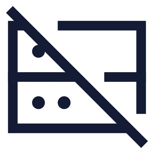 Server Off Icon in Stroke Sharp style